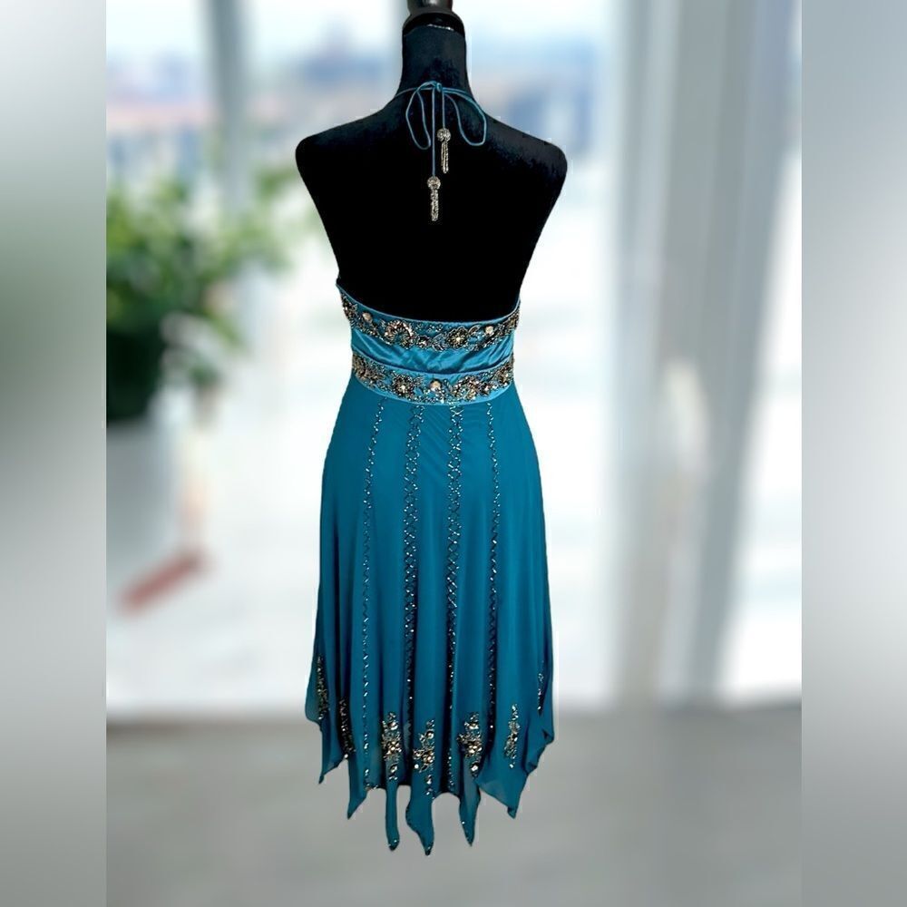 SUE WONG Nocturne Y2K Hand Beaded Midi Slip Dress Silk Woodland Fairy Size 6 - Picture 5 of 17